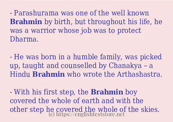 brahmin in-sentences