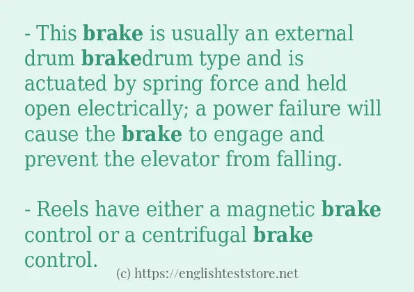 brake in sentences?