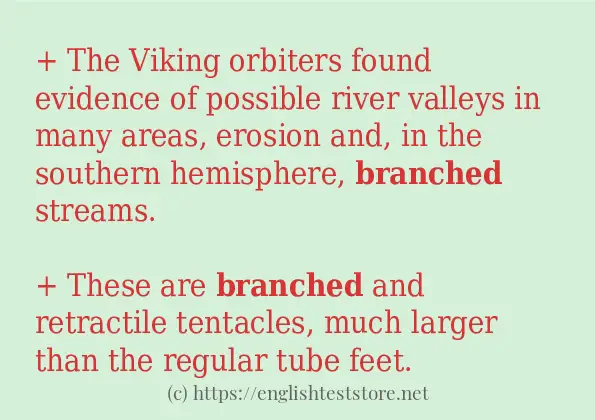 branched - example sentences