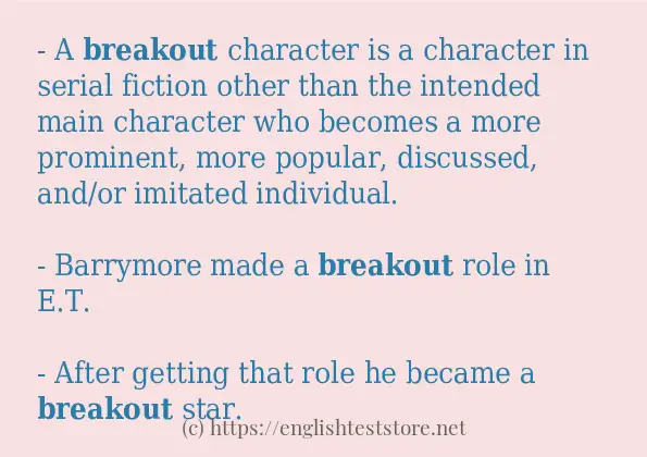 breakout in sentences?