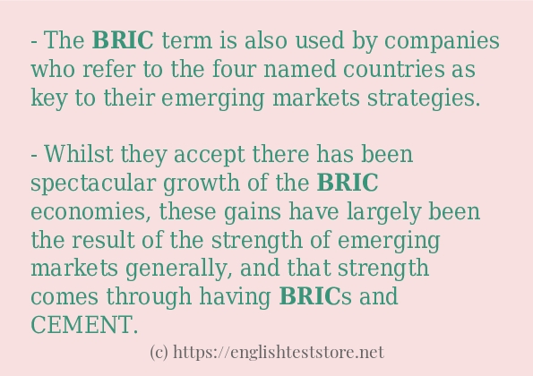 bric in sentences?