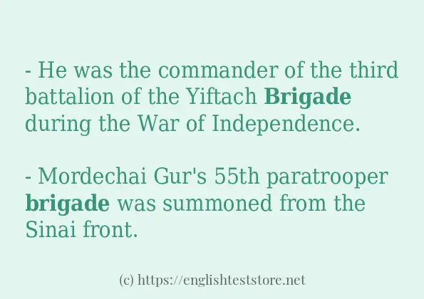 brigade example in sentences