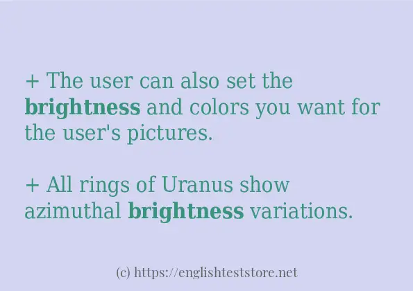 brightness how to use in sentences