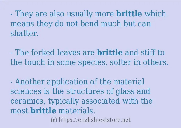 brittle use in-sentences