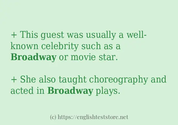 broadway some example sentences