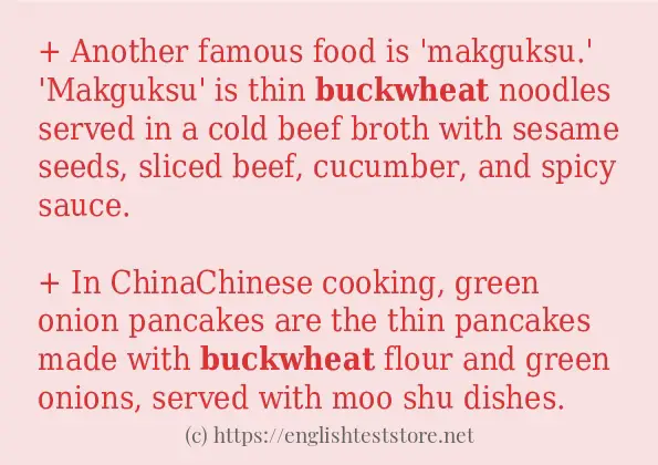 buckwheat - example sentences