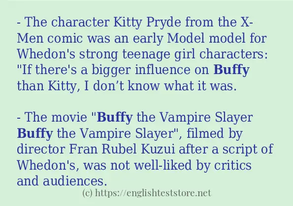 buffy some example sentences