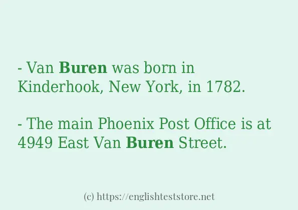 buren example in sentences