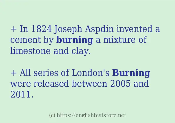 burning - some sentence examples