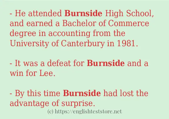 burnside how to use in sentences