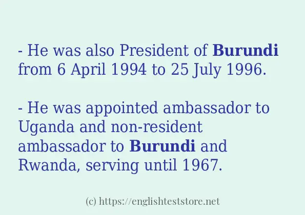 burundi example in sentences