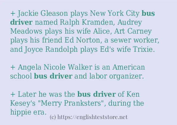 bus driver in-sentences