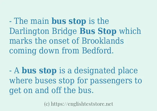 bus stop how to use in sentences