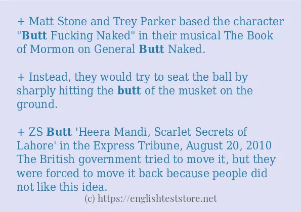 butt how to use in sentences