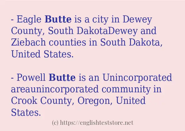 butte in sentences?