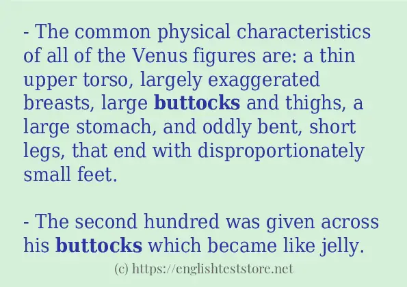 buttocks - sentence examples