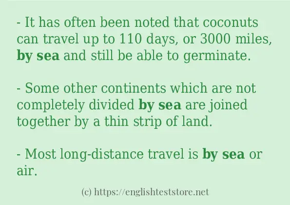 by sea - some sentence examples