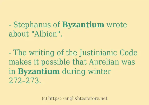 byzantium - sentence examples