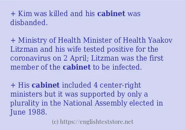 cabinet - some sentence examples