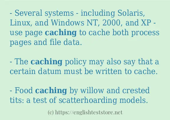 caching in sentences?