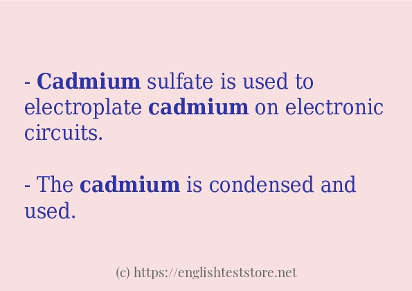 cadmium some example sentences