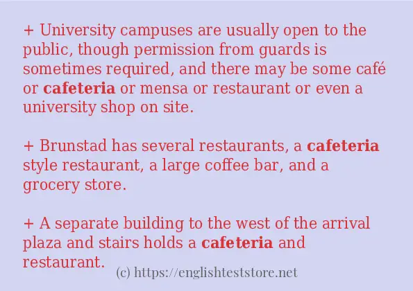 cafeteria how to use in sentences