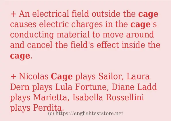 cage - sentence examples