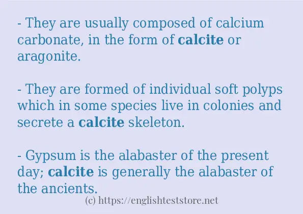 calcite in sentences?