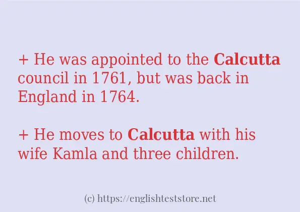 calcutta - some sentence examples