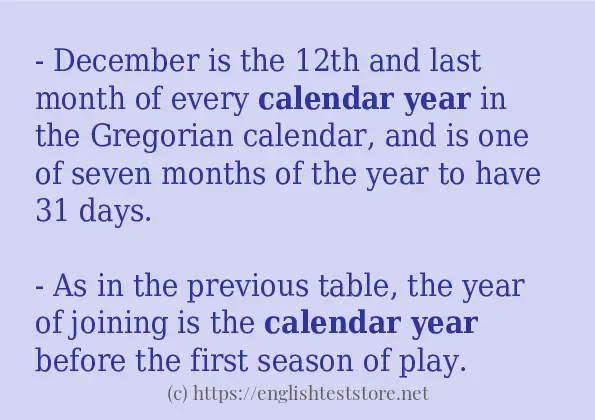 calendar year some ways to use