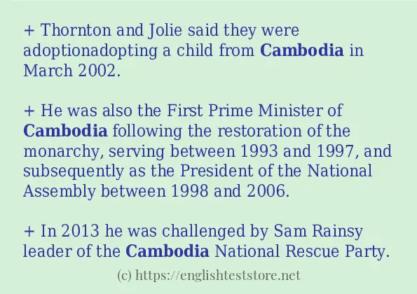 cambodia - sentence examples