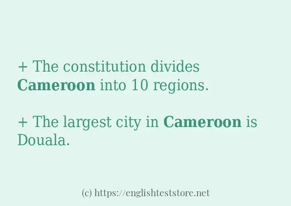 cameroon in sentences? cameroon in sentences?