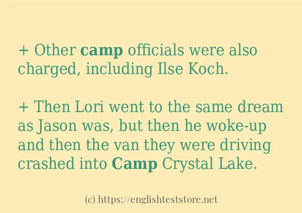 camp use in-sentences