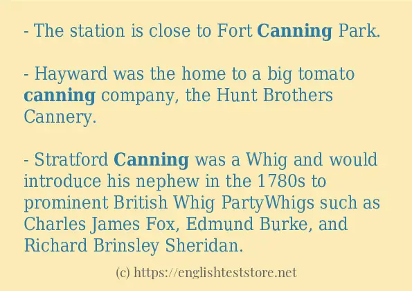 canning use in sentences