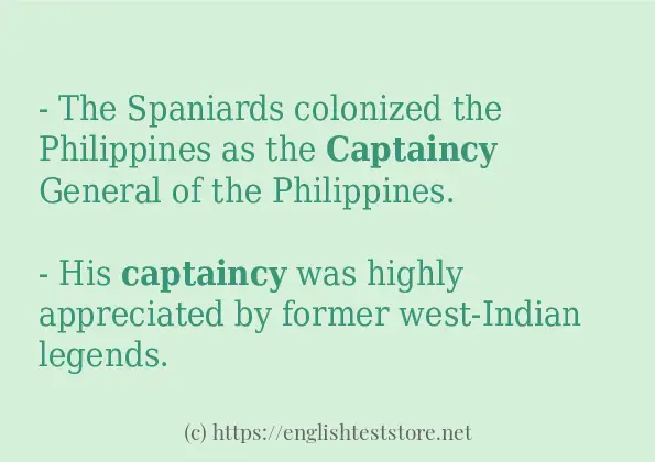 captaincy how to use in sentences