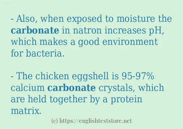 carbonate - example sentences