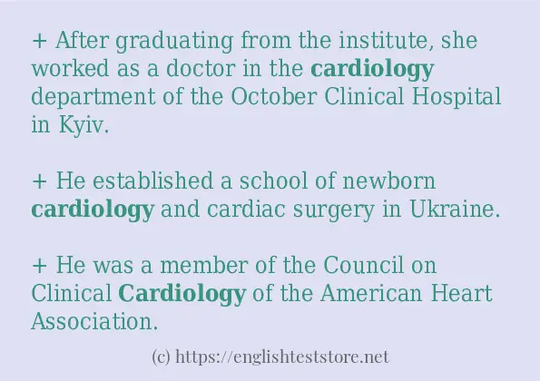 cardiology use in-sentences cardiology use in-sentences