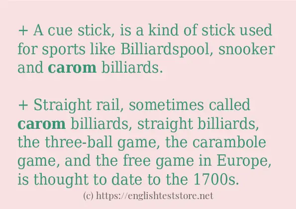 carom - sentence examples