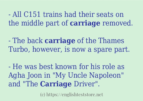carriage - some sentence examples
