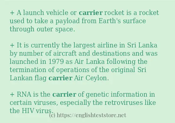 carrier use in-sentences