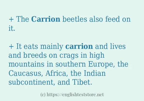 carrion in sentences?