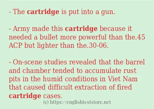 cartridge use in-sentences