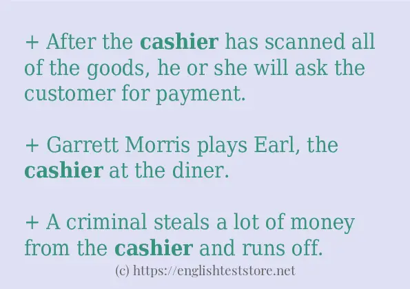 cashier - some sentence examples