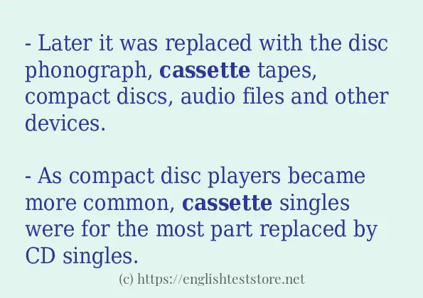 cassette some example sentences