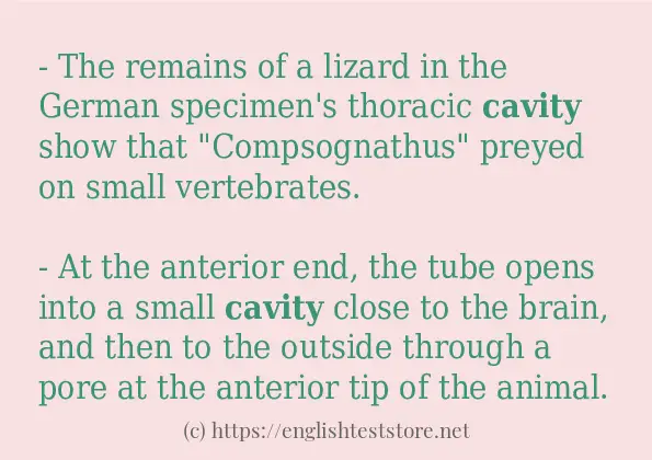 cavity some example sentences