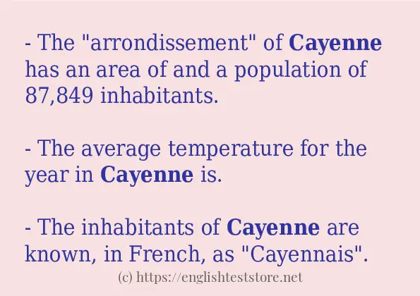 cayenne example in sentences