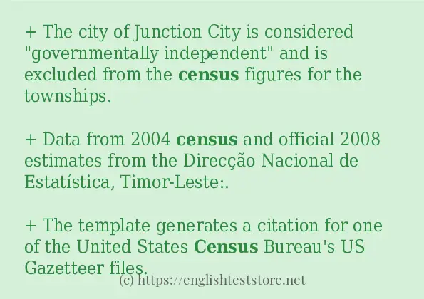 census use in sentences