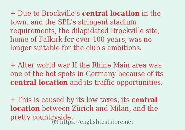 central location use in-sentences