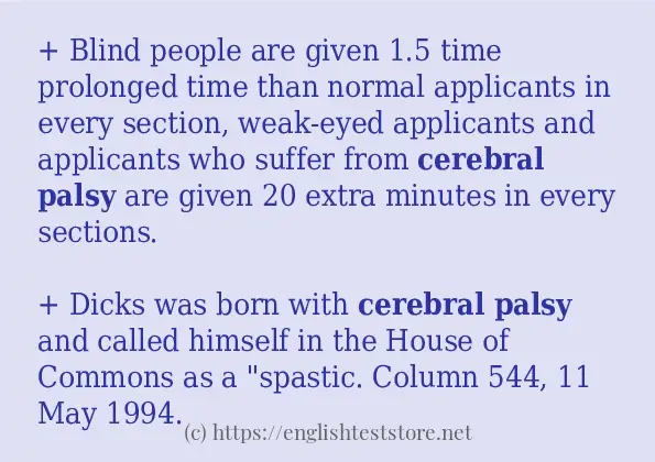 cerebral palsy - some sentence examples