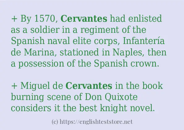 cervantes in sentences?